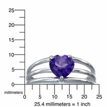 1.35 CT アメジスト ハート リング シルバー サイズ 16_画像2