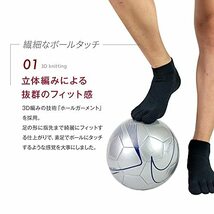 [ランテージ] フィールドプロ ソックス 5本指(23-25cm ブルー) 日本製 サッカーソックス メンズ/レディース_画像5