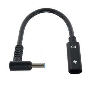 CY Type C USB-Cメス入力→DC 4.53.0mmケーブル HPノートパソコン対応