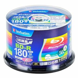 Verbatim バーベイタム 1回録画用 ブルーレイディスク BD-R 25GB 50枚+3枚増量パック インクジェッ