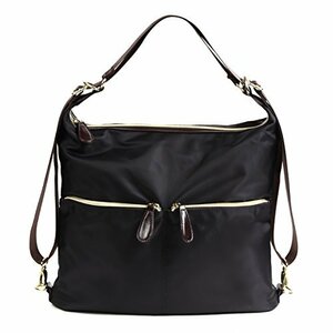 [ Bb field ] shoulder bag lady's rucksack tote bag 3way nylon pompon attaching ( black )