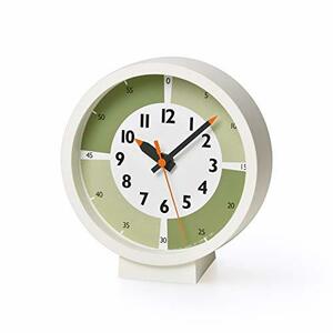 レムノス 置き時計 アナログ ふんぷんくろっくウィズカラー! フォーテーブル 緑 掛け置き キッズ YD18-05GN Lemnos グリーン