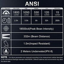 SecurityIng 1800ルーメン 懐中電灯 強力 超高輝度 ハンディライト ledライト フラッシュライト IP_画像8