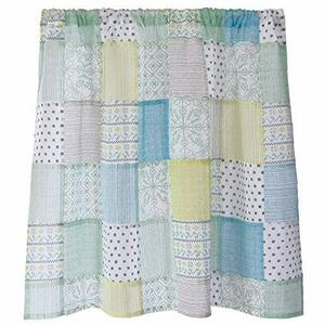 Sunny day fabric カフェカーテン ラッシュ 幅100cm x 丈70cm (グリーンパターン)