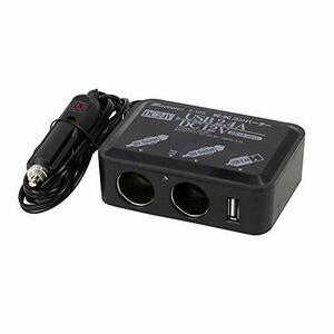 メルテック 車載用 DCDCコンバーター デコデコ 2way(USB&アクセサリーソケット) DC24V ソケット2口5A・USB1口2.4A