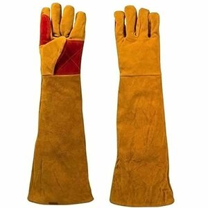 [UNIBIZ] pet glove biting attaching prevention dog cat long 60cm finger . pet gloves biting attaching ( Brown 60cm)