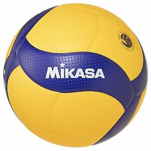 Mikasa Volleyball № 5 Международный сертифицированный сертифицированный мяч Генерал/университет/средняя школа желтый/синий V300W Рекомендуется внутреннее давление