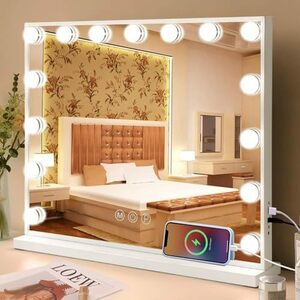 Fenair woman super mirror light attaching desk Hollywood mirror ornament 2 specification possible to use cosmetics mirror led mirror largish mirror 1