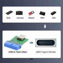 Cablecc USB 3.1 タイプ C USB-C メス シングル ポートから 5Gbps USB 3.0 19pi_画像6