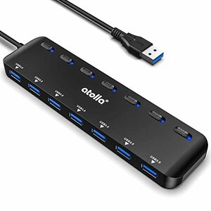 atolla USB ハブ 7ポート USB3.0ハブ 100cmケーブル 個別スイッチ USB hub ウルトラスリム