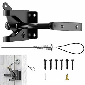 Linkidea self lock gate -ply power latch carbon steel springs installing adjustment possible gate latch cable pull attaching 