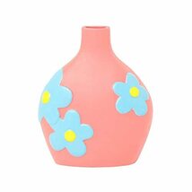 アイモハ カラフルなお花の陶器花瓶【ピンク】 FREE_画像1
