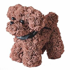  flower dog 1 piece toy poodle ( small ) Brown rose artificial flower dog. soft toy 