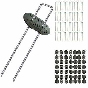 U pin . black circle attaching weed proofing seat fixation for artificial lawn ... pin 20cm 100 pcs set 