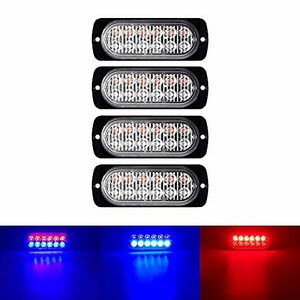 Catland LED ストロボライト マーカーランプ 警告灯 レッド ブルー 2色 ストロボ 機能付き 12V 24V 車用 サイドマーカー