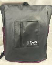 ★ 美品！ HUGO BOSS （ヒューゴボス） ブラック＆パープル　スクエアタイプ　バックパック　リュック_画像4