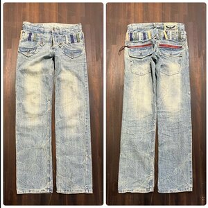 メンズ パンツ Antfui Jeans アントフィー ジーンズ デニム 加工 ダブルウエスト 個性的 FE928 / 約W32 全国一律送料520円