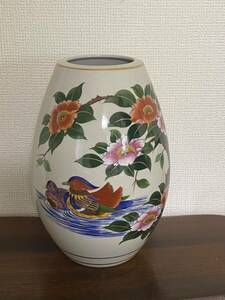 九谷焼 花烏花瓶 花器 壺 飾り壺