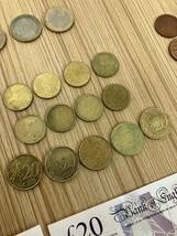 【E/H04037,04106】海外札 海外コイン イギリス ポンド ユーロ ポンド札×210ポンド ユーロ札×10ユーロ ユーロコイン×11ユーロ/78セント_画像6