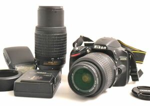 M518V29V//Nikon ニコン D3200 デジタル一眼レフカメラ ダブルレンズセット / NIKKOR 18-55mm 1:3.5-5.6G,55-200mm 1:4-5.6