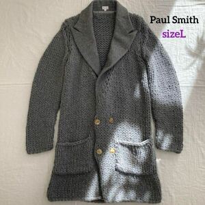 美品！Paul Smithポールスミス　ウール×アンゴラ　ロングカーディガン　L チェスターコート　Pコート　グレー