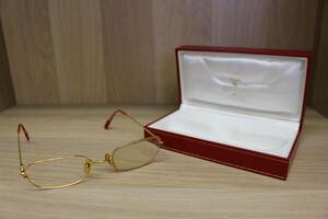 ★【ジャンク品】Cartier カルティエ メガネ 眼鏡 マスト ドゥ カルティエ レンズ片方無し フレーム片方ネジ無し【Y4022601】★