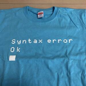 *[ Showa Retro ]Syntax error/ print original T-shirt /sin tuck s error /MSX/L size / new old goods / unused ④