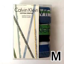 Calvin Klein ボクサーパンツ コットンストレッチ Mサイズ 3枚セット ブルー ブラック ブルー 送料無料 最短発送 カルバンクライン_画像1