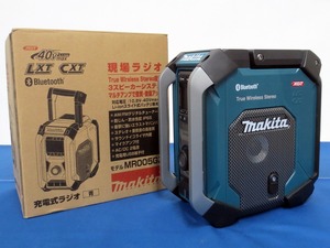 1円～★未使用☆makita マキタ 現場ラジオ（充電式ラジオ） 青 MR005GZ ＜40Vmax・Bluetooth・トリプルスピーカ・イコライザー＞ (4626)