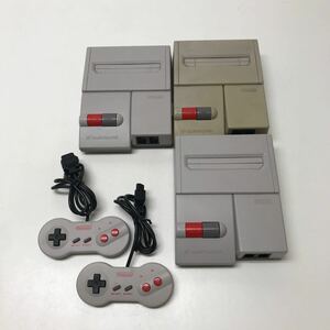 A023★任天堂 ニューファミコン ニューファミリーコンピュータ本体3台コントローラー2個まとめてセット