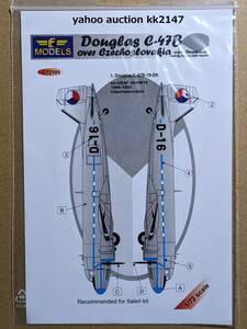1/72 LFモデル ダグラス C-47 スカイトレイン チェコスロバキア空軍仕様デカール 輸送機 アメリカ