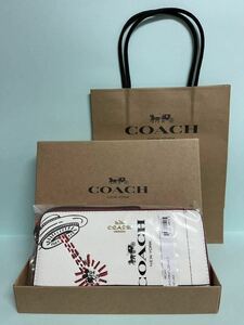 【新品-未使用】COACH コーチ ディズニー x キースヘリング コラボ 長財布 ミッキーマウス ロングジップ アラウンド