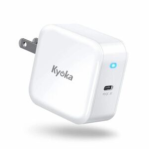 【美品】【Kyoka】 USB-C 充電器 (ホワイト 1ポート) PD-30W コンパクト 軽量 折畳式プラグ 急速 PSE認証済 幅広い互換性 