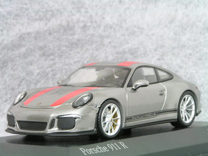 * 1/43 Porsche = 911 ( 991 ) R / silver / red stripe = Porsche