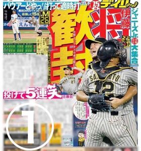 デイリースポーツ新聞　2面セット　阪神タイガース　8/21,9/10