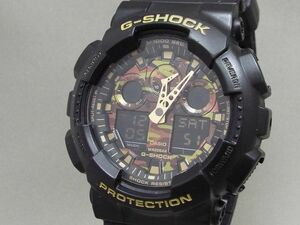 良品! CASIO/カシオ G-SHOCK カモフラージュダイアルシリーズ クォーツ デジアナ腕時計 GA-100CF 【W100y1】