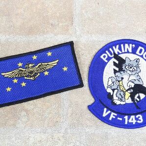 アメリカ海軍 PUKIN DOGS VF-143 プキン犬戦闘機攻撃隊 etc 刺繍 ミリタリーワッペン/パッチ 2点セット 【5236y1】の画像1