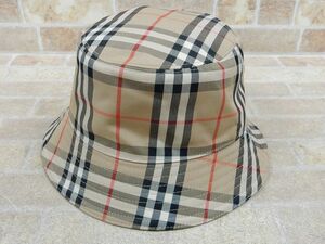 1円〜! 良品! BURBERRY/バーバリー ノバチェック柄 バケットハット/帽子 Mサイズ 【6508y1】