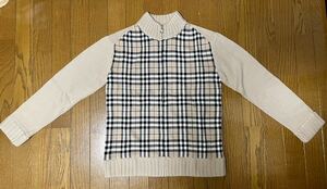 【美品】BURBERRY BLACKLABEL バーバリーブラックレーベル ドライバーズニット カーディガン ニット セーター ノバチェック サイズ2山陽