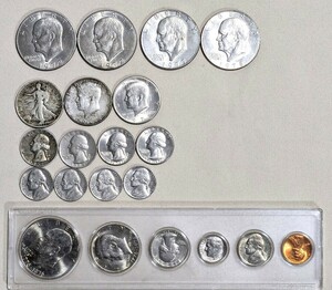 アメリカコインまとめて リバティーコイン６枚セット 建国200年記念硬貨 1ドルコイン 1964年 ケネディ 1935年 ハーフダラー