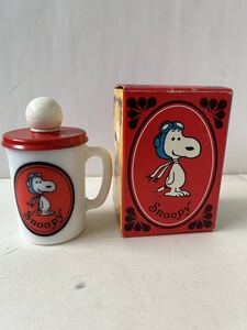 70's スヌーピー AVON マグカップ 箱付 未使用 デッドストック SNOOPY PEANUTS フライングエース バブルバスマグ 検ファイヤーキング