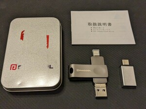 0602u1054　PHICOOL USBメモリ 128GB 4IN1 USB3.0＆Type-C & microUSB & Lightning