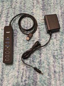 0602u0645　エレコム USB3.0 ハブ 7ポート ACアダプタ付 U3H-T706SBK