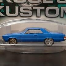 HOT WHeeL PONTIAC GTO 青 ポンティアック ミニカー KOOL KUSTOM LIMITED 1/20.000 USカード METAL/METAL RealRiders ホットウィール_画像2