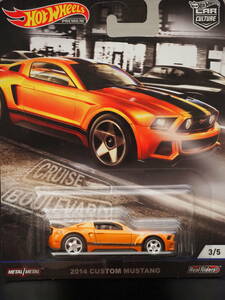 ホットウィール 14 CUSTOM FORD MUSTANG 橙 フォード マスタング ミニカー マッスルカー MUSCLE CAR METAL/METAL RealRiders HOT WHeeLs