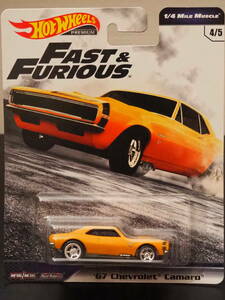 HOT WHeeL 67 CAMARO 黄 ワイルドスピード カマロ ミニカー LIMITED MUSCLE CAR ホットウィール FAST＆FURIOUS × HOT WHeeLs コラボ