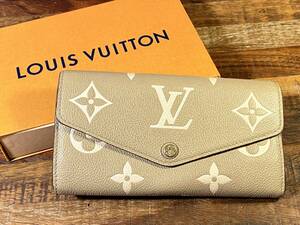 【迅速発送】LOUIS VUITTON ヴィトン モノグラム アンプラント ポルトフォイユ サラ レディース トゥルトレール グレー 二つ折り長財布 