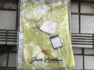 ★　【新品】　男性用：Ｌ　ゴルフウェア　半袖　ポロシャツ　リネン　麻混　ゴールデンベア　ジャックニクラウス　当時物　昭和レトロ