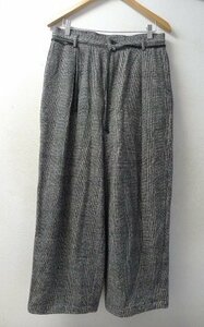 ◆marka マーカ 19AW グレンチェック ワイド イージー ウール パンツ M19D-02PT01C サイズ1 黒白 美品