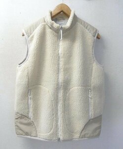 ◆DESCENTE デサント DDD/BOA VEST ボア フリース　ベスト　美品 サイズL 水沢 オフホワイト系